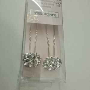 DavidTutera Bobby Pins with rhinestones crystals.  Perfect for wedding. New